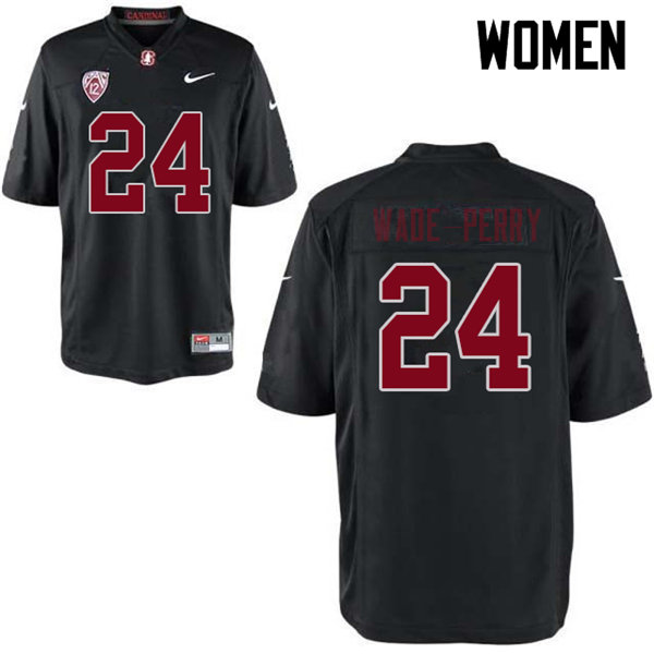 Women #24 Dalyn Wade-Perry Stanford Cardinal College Football Jerseys Sale-Black - Click Image to Close